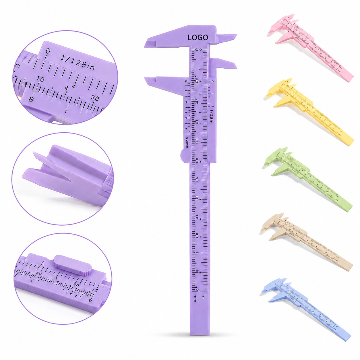Compact Dual-Scale Plastic Sliding Measuring Gauge