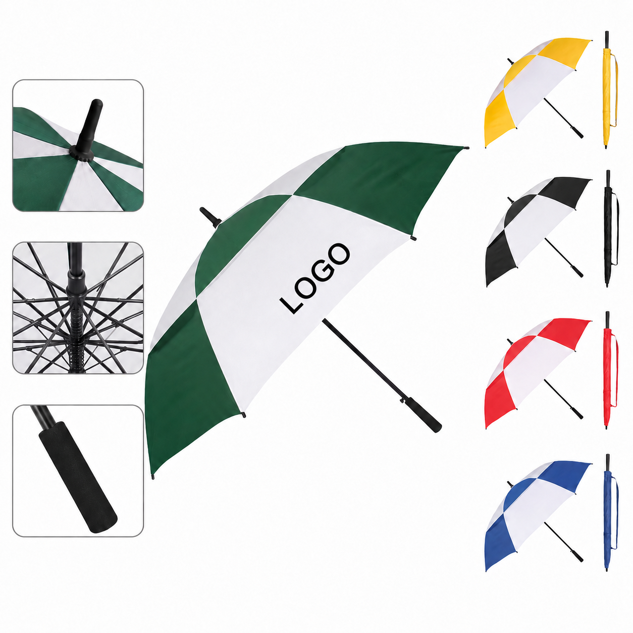 Dual-Tone Extra Large Golf Umbrella with 64-Inch Arc