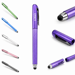Dual-Function Metallic-Finish Stylus and Ballpoint Pen