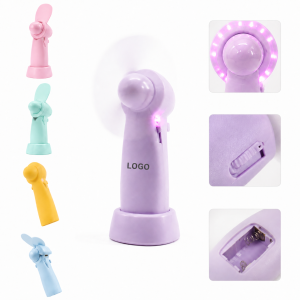 Luminous Portable Handheld Cooling Fan with Circular Base